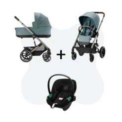 Cybex Balios S Lux Travelsystem Sky Blue - Taupe Frame 2023 Met Aton S2