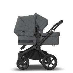 Bugaboo Donkey 5 Duo Essential Bundel - Black- Grey Melange -Baby Product Winkel bugaboo donkey 5 duo black grey melange grey melange side carrycot