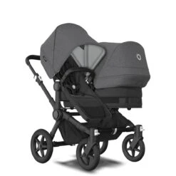 Bugaboo Donkey 5 Duo Black - Midnight Black - Grey Melange