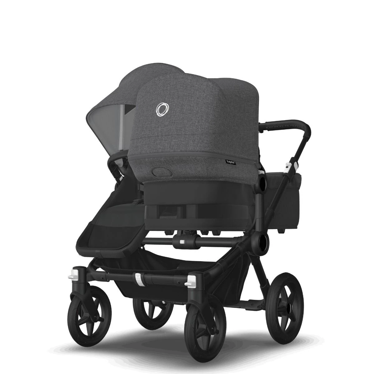 Bugaboo Donkey 5 Duo Black - Midnight Black - Grey Melange 4 Bugaboo Donkey 5 Duo Black - Midnight Black - Grey Melange - Afbeelding 2