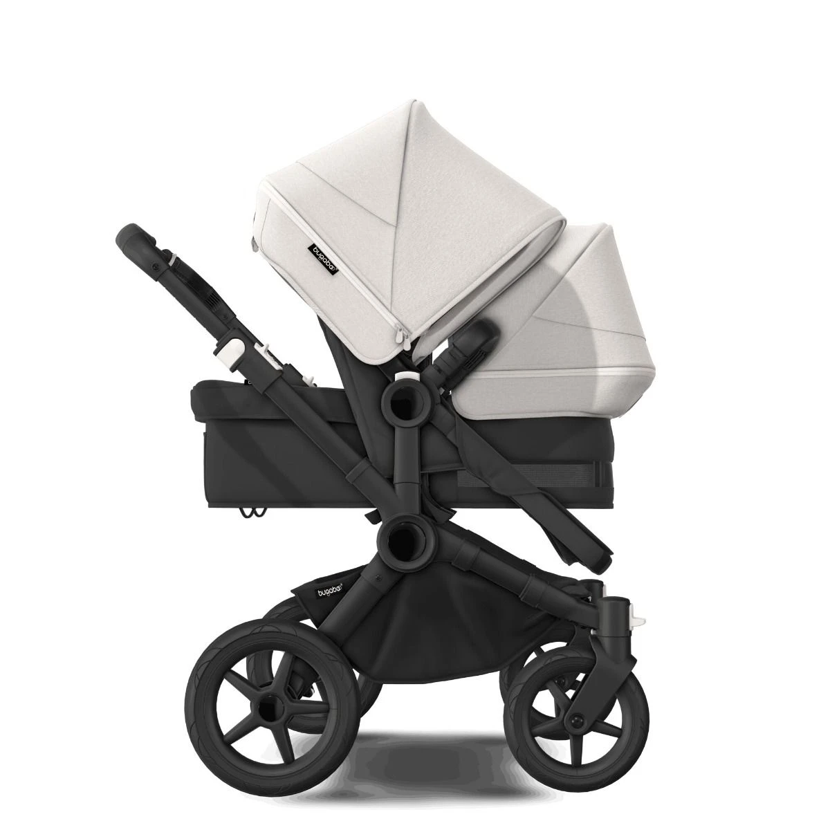 Bugaboo Donkey 5 Duo Black - Midnight Black - Misty White 5 Bugaboo Donkey 5 Duo Black - Midnight Black - Misty White - Afbeelding 3
