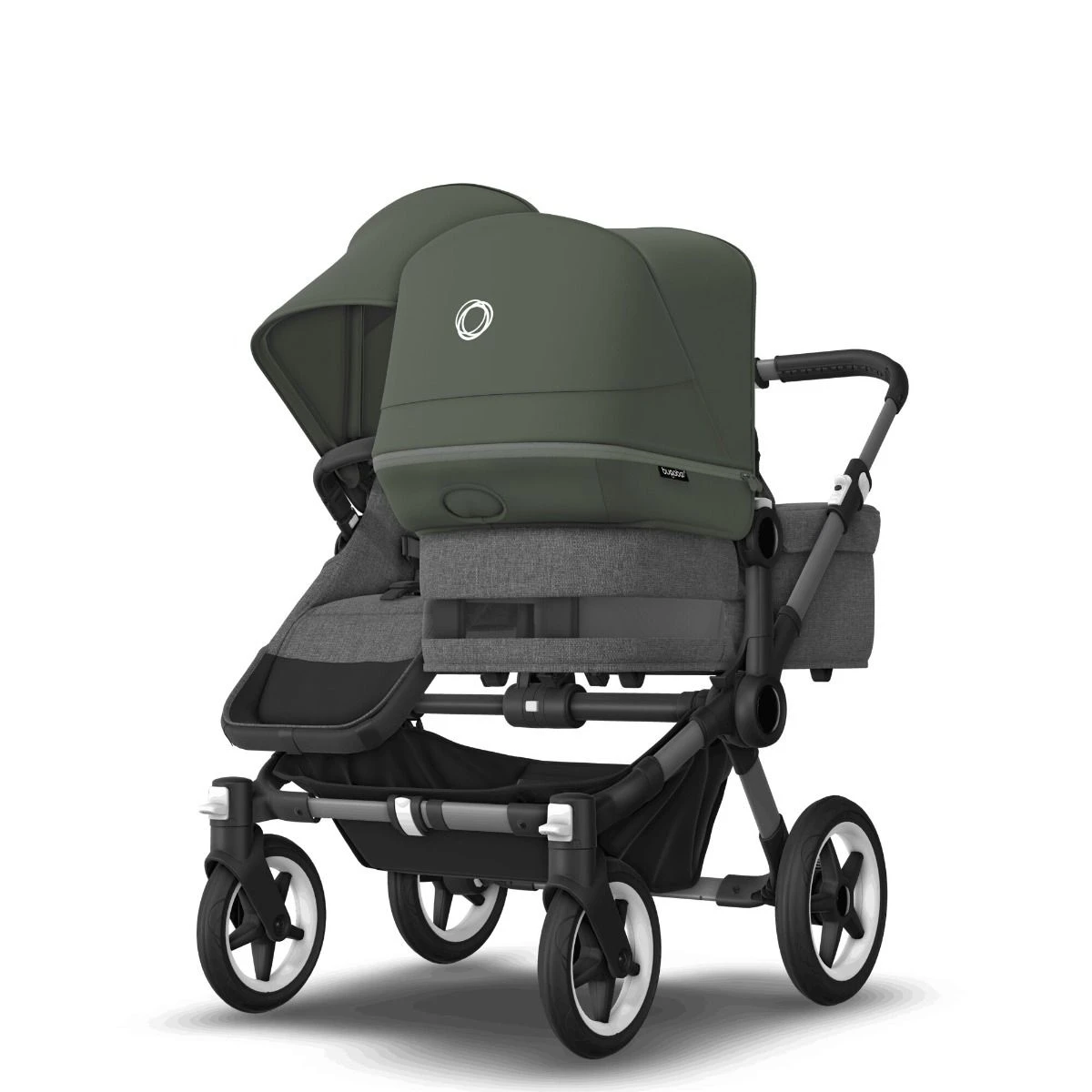 Bugaboo Donkey 5 Duo Graphite - Grey Melange - Forest Green 4 Bugaboo Donkey 5 Duo Graphite - Grey Melange - Forest Green - Afbeelding 2