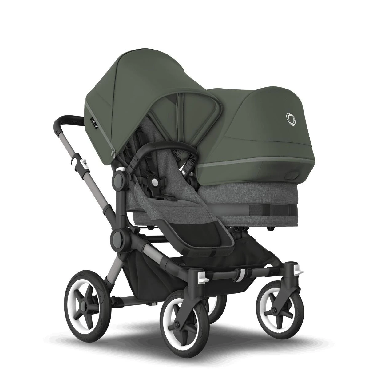 Bugaboo Donkey 5 Duo Graphite - Grey Melange - Forest Green 3 Bugaboo Donkey 5 Duo Graphite - Grey Melange - Forest Green