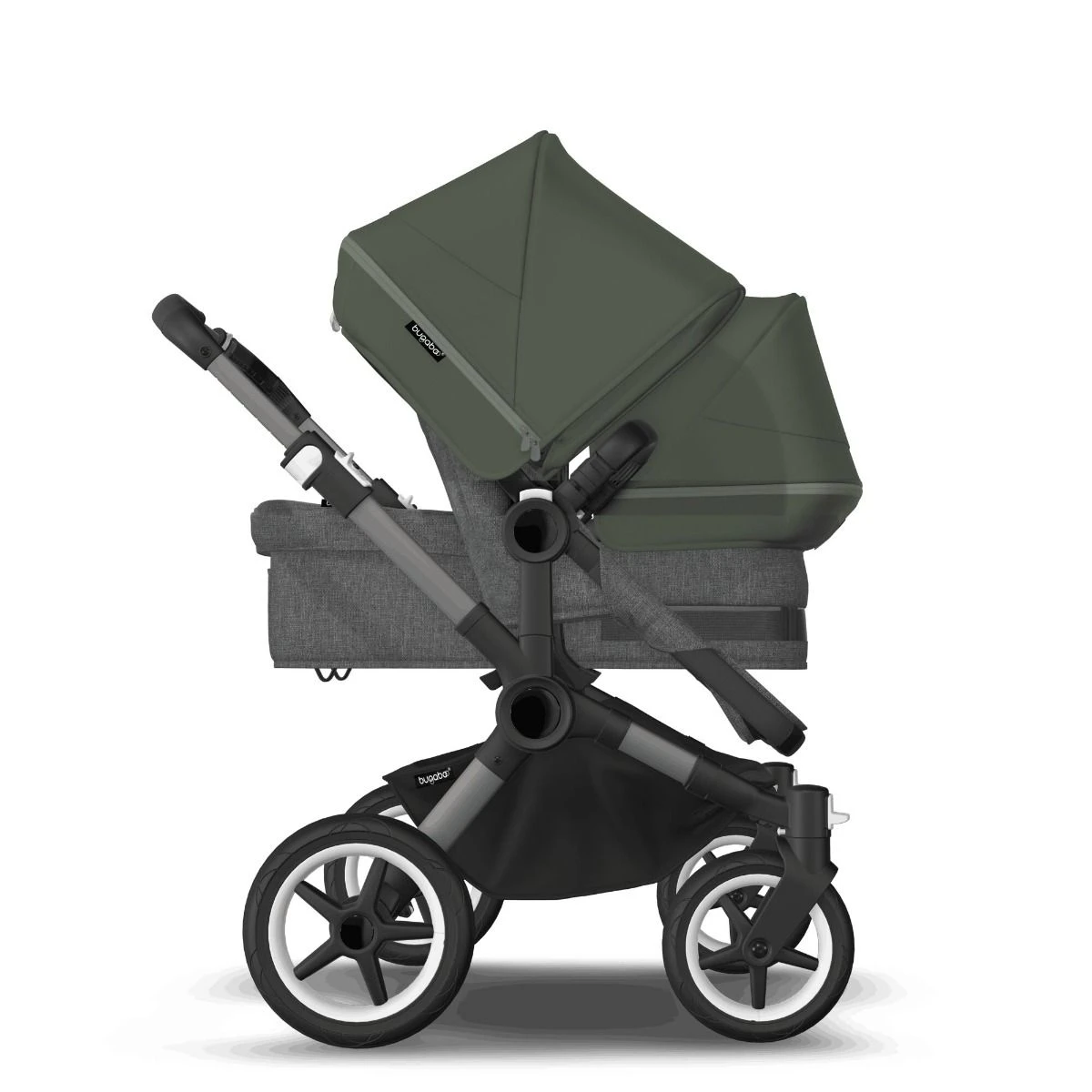 Bugaboo Donkey 5 Duo Graphite - Grey Melange - Forest Green 8 Bugaboo Donkey 5 Duo Graphite - Grey Melange - Forest Green - Afbeelding 6