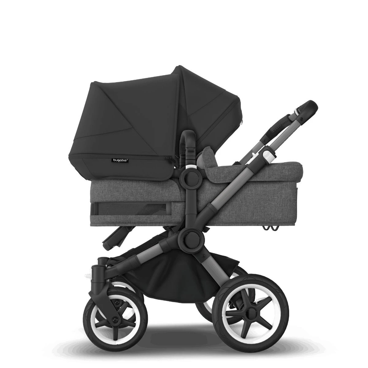 Bugaboo Donkey 5 Duo Graphite - Grey Melange - Midnight Black 6 Bugaboo Donkey 5 Duo Graphite - Grey Melange - Midnight Black - Afbeelding 4