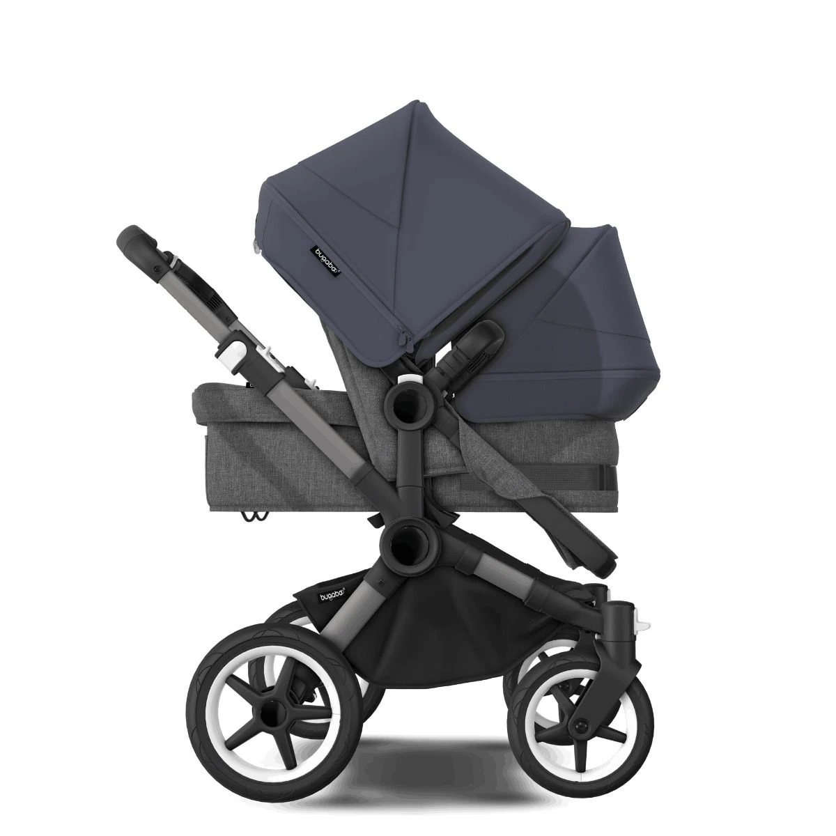 Bugaboo Donkey 5 Duo Graphite - Grey Melange - Stormy Blue 6 Bugaboo Donkey 5 Duo Graphite - Grey Melange - Stormy Blue - Afbeelding 4