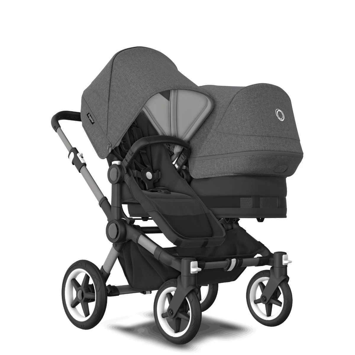 Bugaboo Donkey 5 Duo Graphite - Midnight Black - Grey Melange 3 Bugaboo Donkey 5 Duo Graphite - Midnight Black - Grey Melange