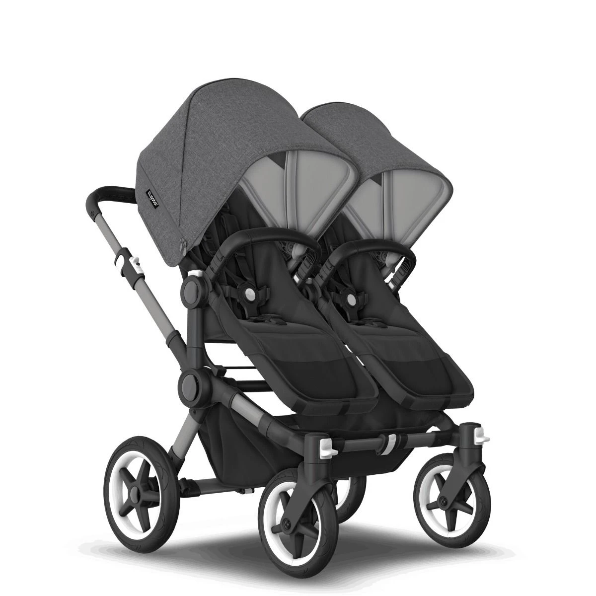 Bugaboo Donkey 5 Duo Graphite - Midnight Black - Grey Melange 8 Bugaboo Donkey 5 Duo Graphite - Midnight Black - Grey Melange - Afbeelding 6