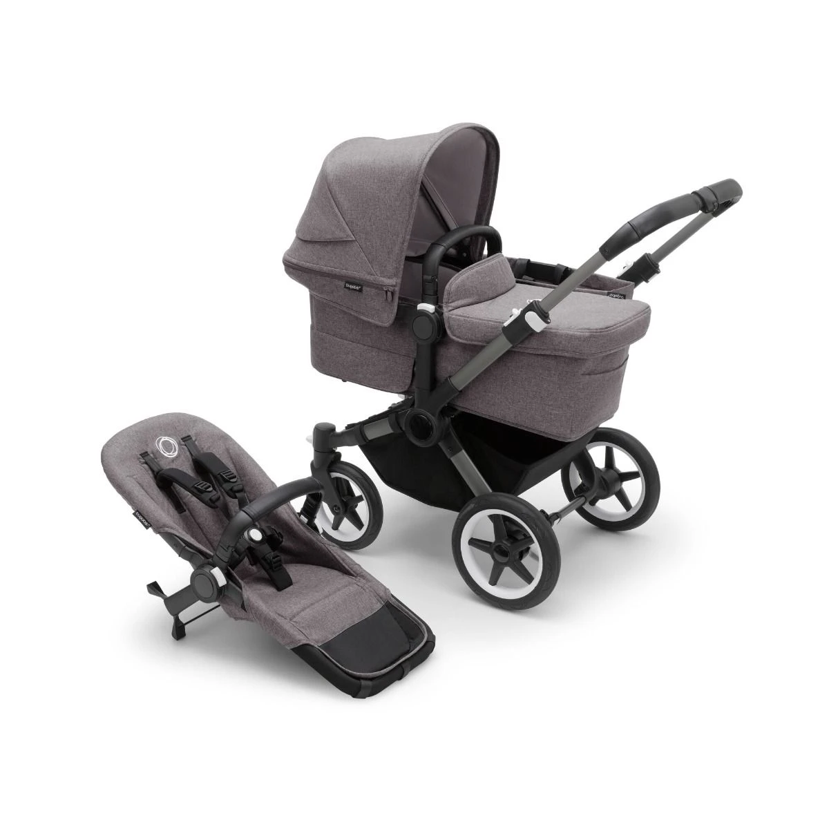 Bugaboo Donkey 5 Graphite - Grey Melange - Grey Melange 3 Bugaboo Donkey 5 Graphite - Grey Melange - Grey Melange