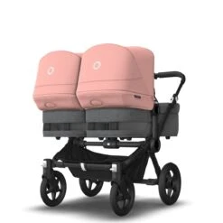 Bugaboo Donkey 5 Twin Black - Grey Melange -Morning Pink