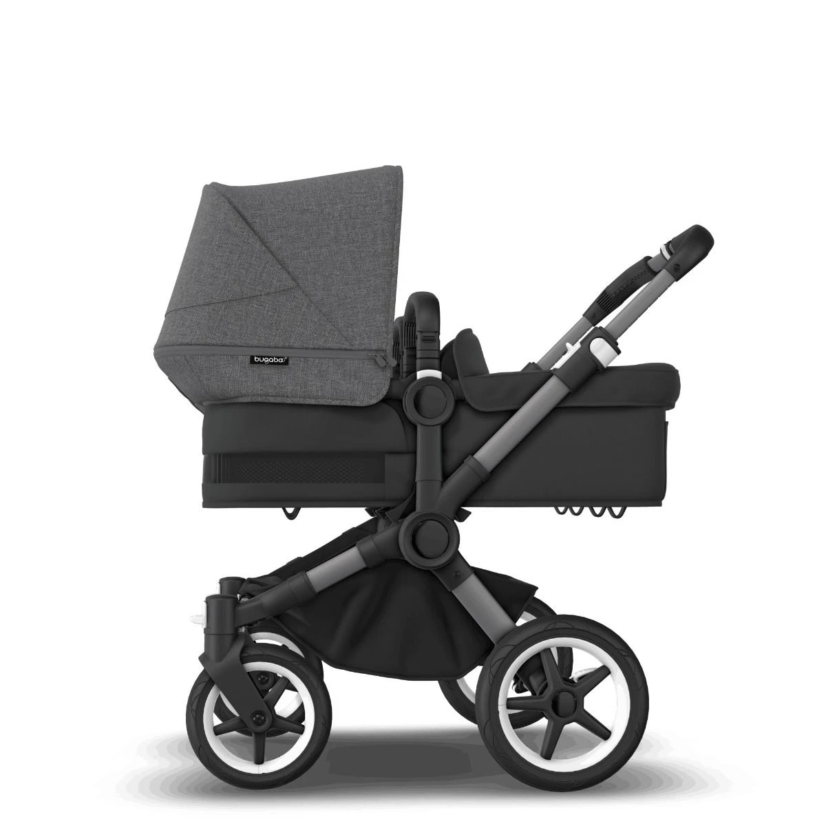 Bugaboo Donkey 5 Twin Graphite - Midnight Black - Grey Melange 5 Bugaboo Donkey 5 Twin Graphite - Midnight Black - Grey Melange - Afbeelding 3