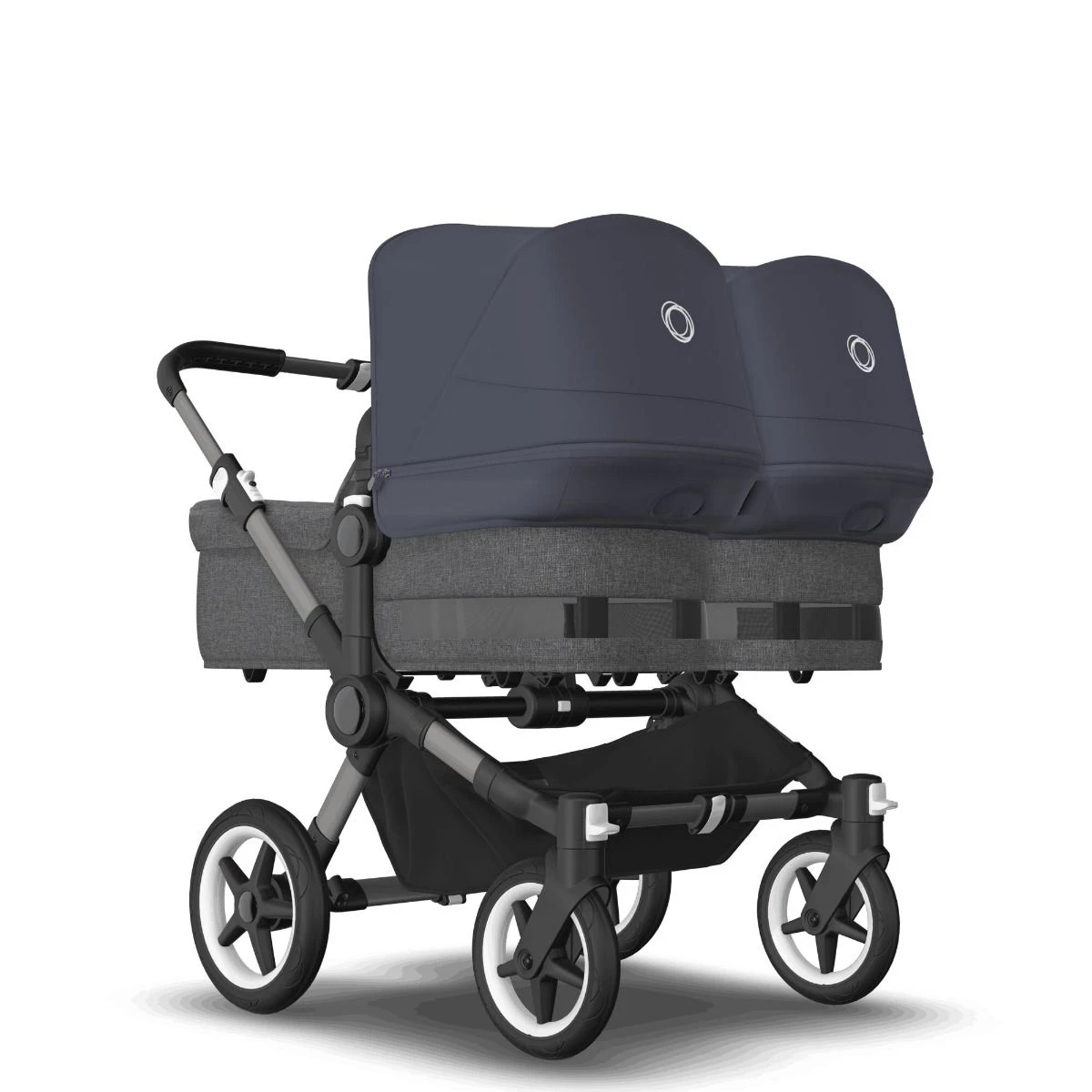 Bugaboo Donkey 5 Twin Graphite - Grey Melange - Stormy Blue 4 Bugaboo Donkey 5 Twin Graphite - Grey Melange - Stormy Blue - Afbeelding 2