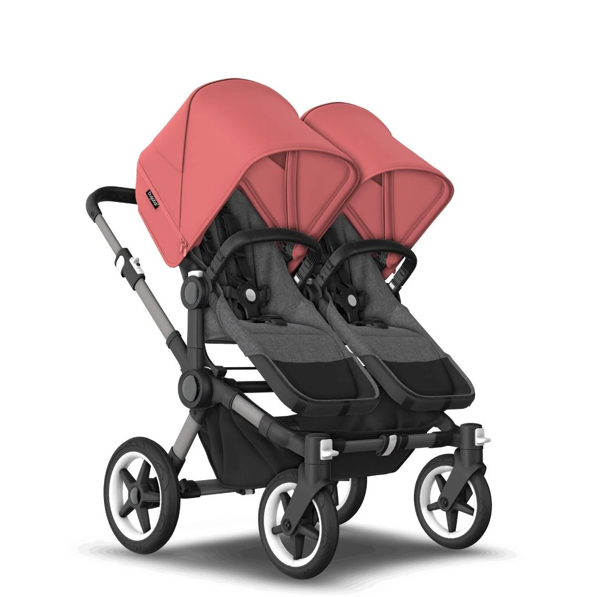 Bugaboo Donkey 5 Duo Graphite - Grey Melange - Sunrise Red 11 Bugaboo Donkey 5 Duo Graphite - Grey Melange - Sunrise Red - Afbeelding 9