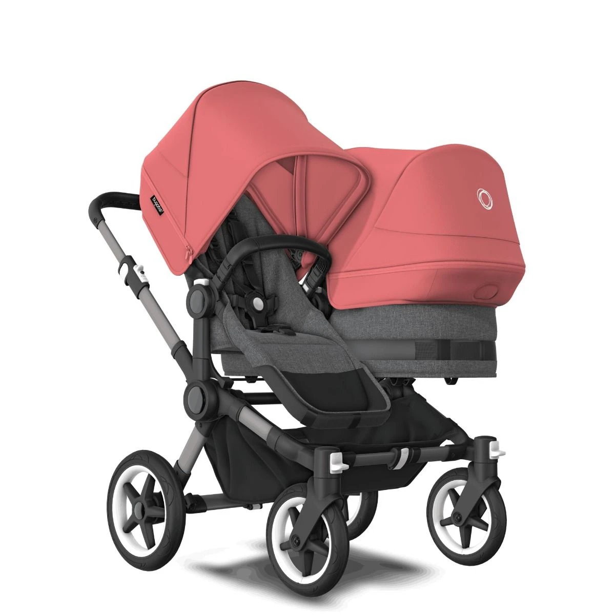 Bugaboo Donkey 5 Duo Graphite - Grey Melange - Sunrise Red 3 Bugaboo Donkey 5 Duo Graphite - Grey Melange - Sunrise Red