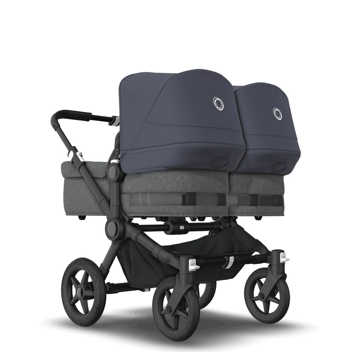Bugaboo Donkey 5 Twin Black - Grey Melange -Stormy Blue 4 Bugaboo Donkey 5 Twin Black - Grey Melange -Stormy Blue - Afbeelding 2