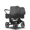 Bugaboo Donkey 5 Twin Black - Midnight Black - Grey Melange -Baby Product Winkel bugaboo donkey twin black midnight black grey melange 5