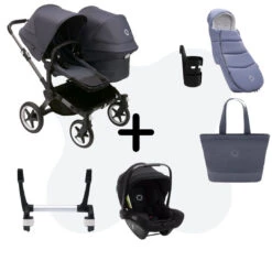 Bugaboo Donkey 5 Duo Essential Bundel - Graphite - Stormy Blue