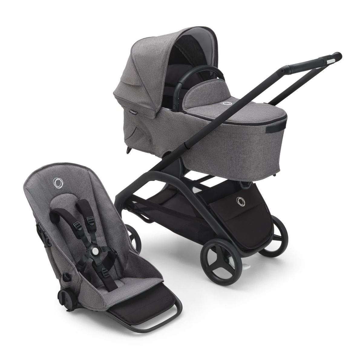 Bugaboo Dragonfly 3-in-1 Bundel Black-Grey Melange 4 Bugaboo Dragonfly 3-in-1 Bundel Black-Grey Melange - Afbeelding 2