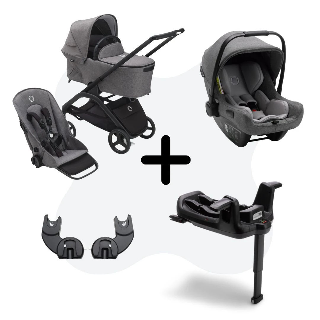 Bugaboo Dragonfly 3-in-1 Bundel Black-Grey Melange 3 Bugaboo Dragonfly 3-in-1 Bundel Black-Grey Melange