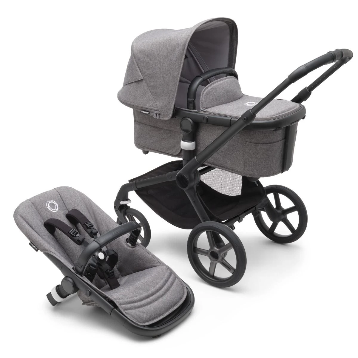 Bugaboo Fox 5 Essential Bundel Black - Grey Melange 4 Bugaboo Fox 5 Essential Bundel Black - Grey Melange - Afbeelding 2