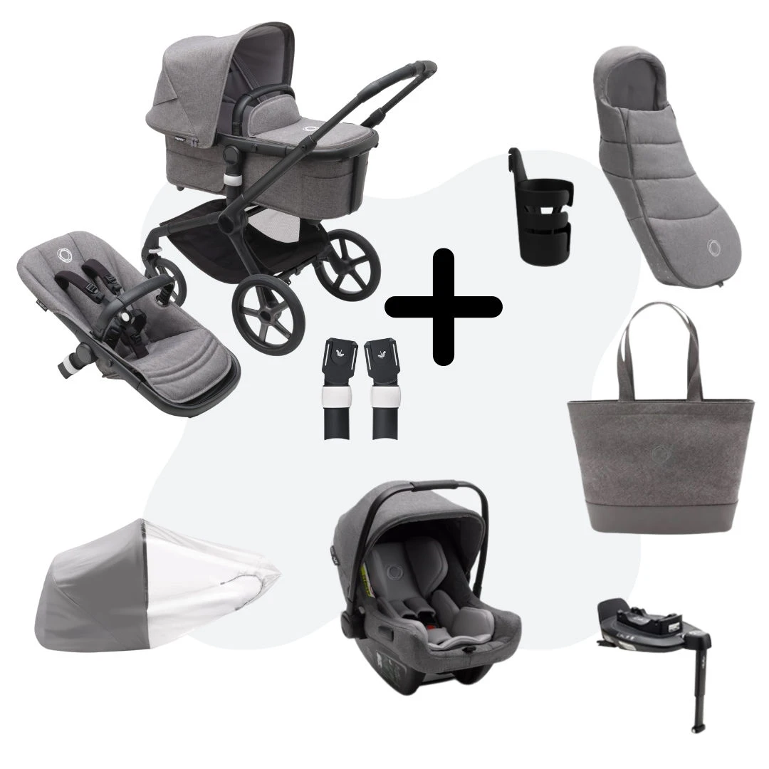 Bugaboo Fox 5 Newborn Bundel Black - Grey Melange 3 Bugaboo Fox 5 Newborn Bundel Black - Grey Melange