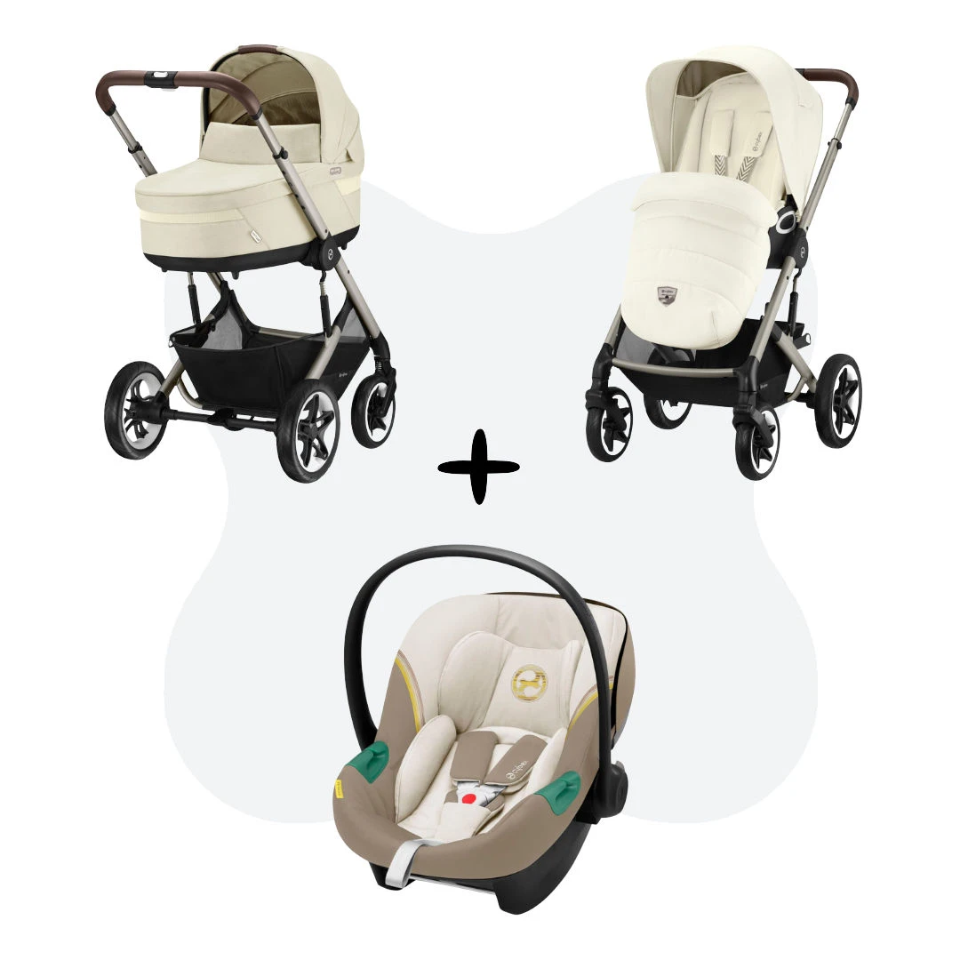 Cybex Talos S Lux Travelsystem Seashell Beige - Taupe Frame 2023 Met Aton S2